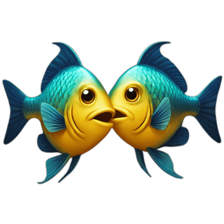 Two opposing fish emoji