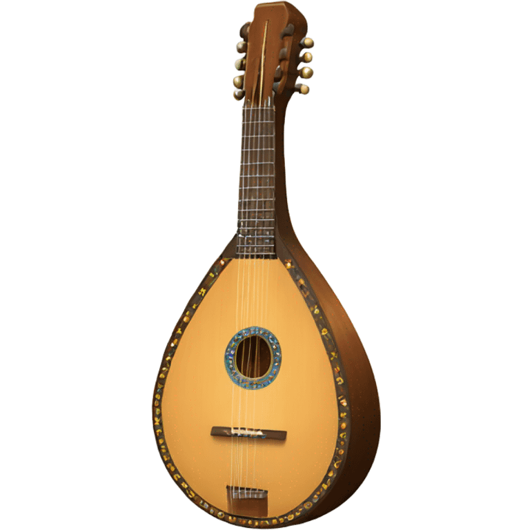 21 string harp lute with a banjo body emoji