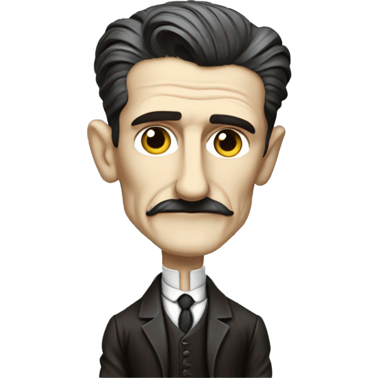 nikola tesla thinking as a bobblehead emoji