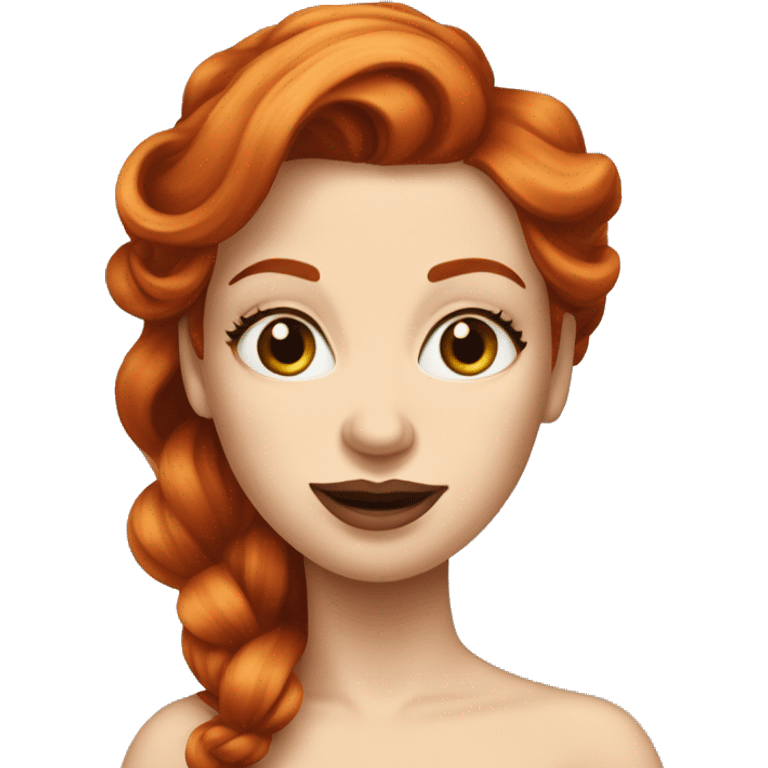 Red headed woman in long beautiful evening gown emoji