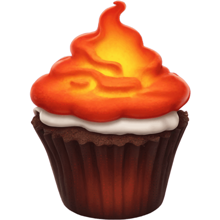 lava cupcake emoji