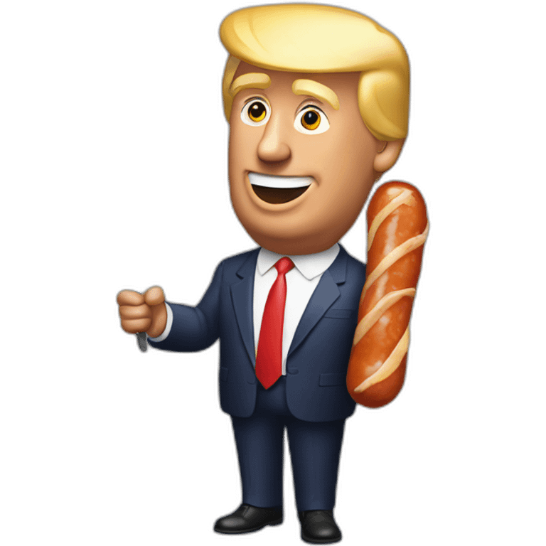 donald trump holding a saussage emoji