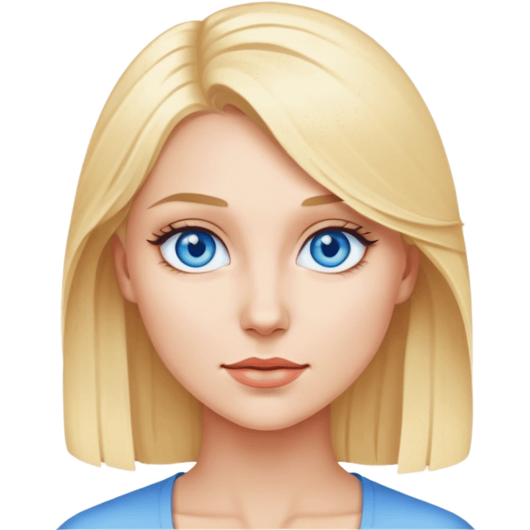 Une blonde aux yeux bleus  emoji