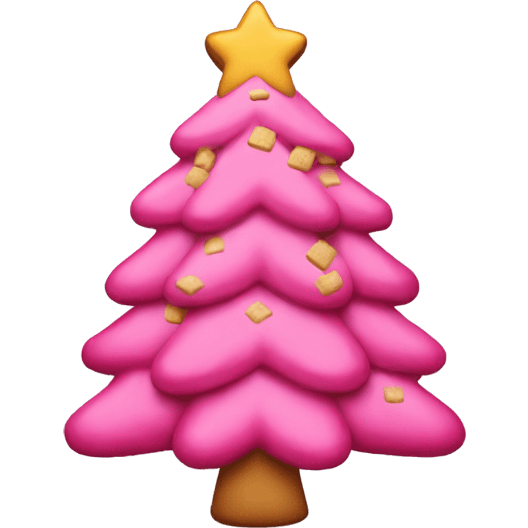 pink christmas tree and cookies emoji