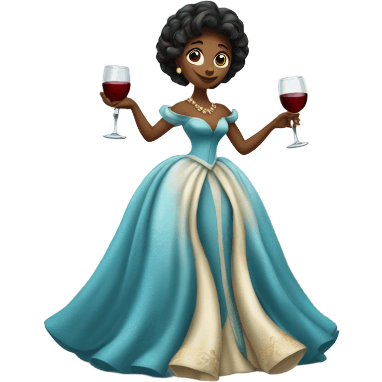 Princess have a drink of wine emoji