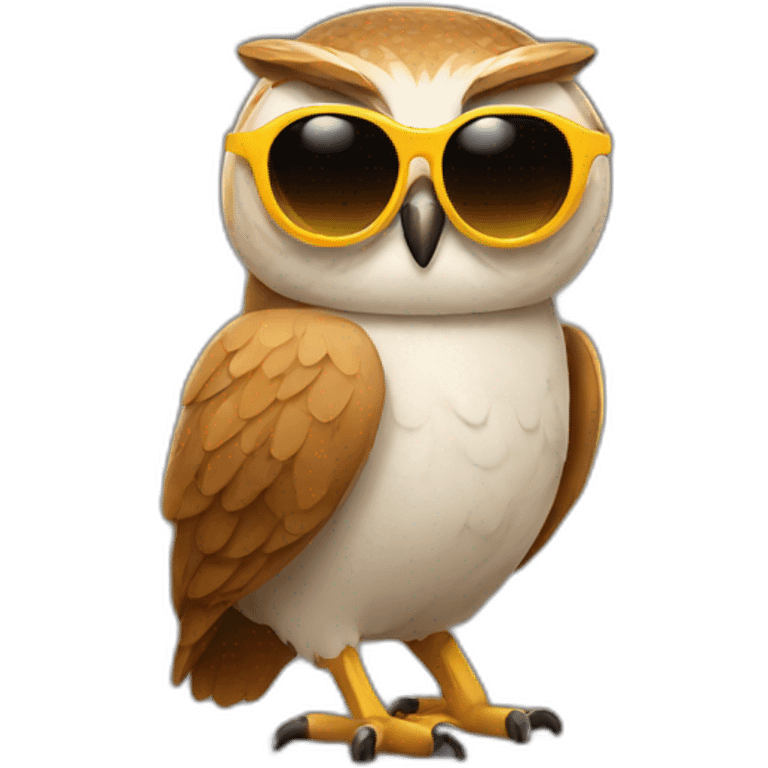 Owl with sunglasses  emoji