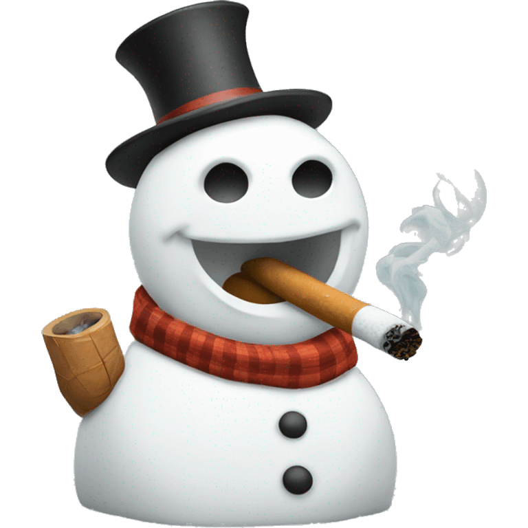 Snowman smoking  emoji