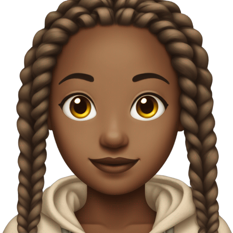 Black girl with box braids emoji