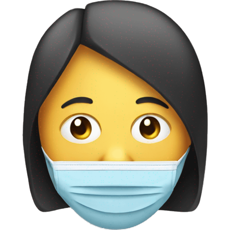 smiling face mask behind sad face emoji