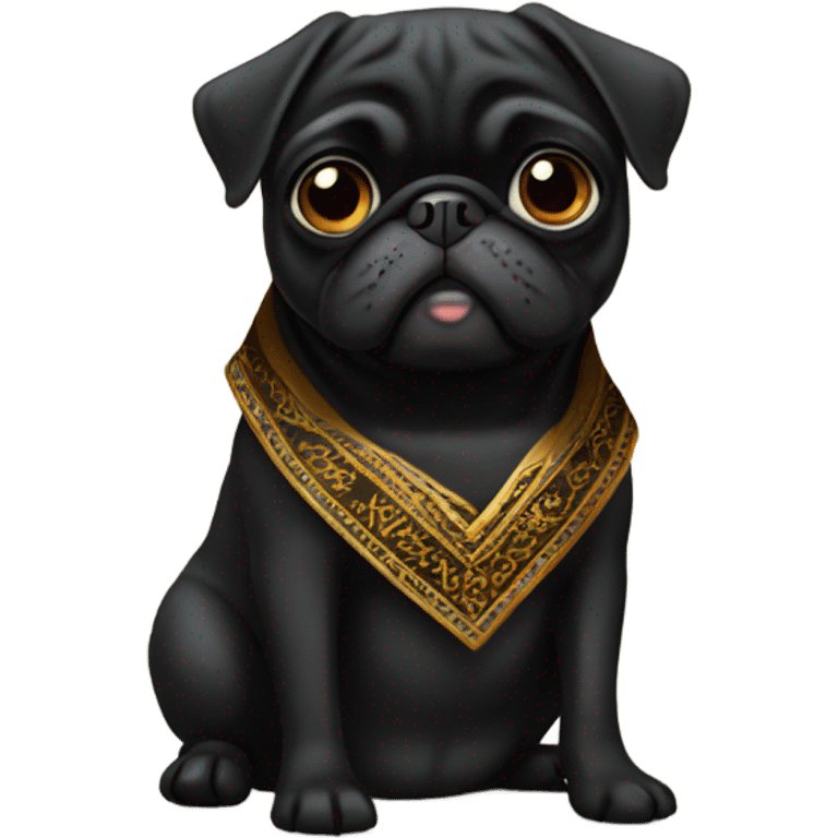 Black pug a Jewish dress emoji