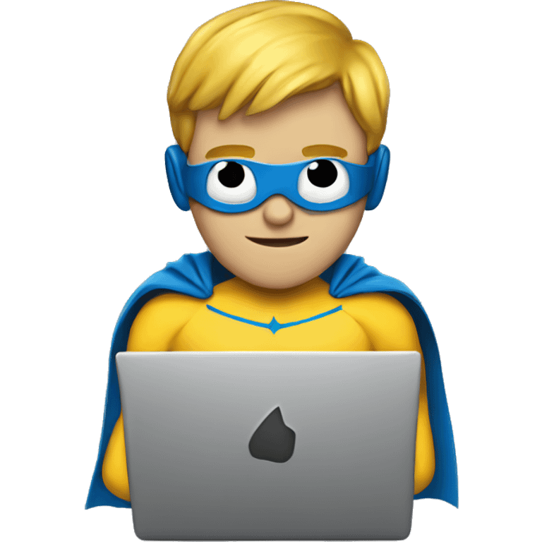 superhero at the laptop emoji