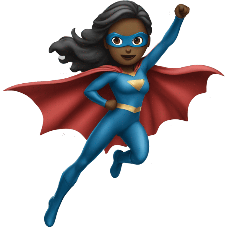 Female superhero flying skincolor white emoji