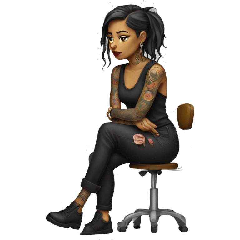 Tired female tattoo artist emoji