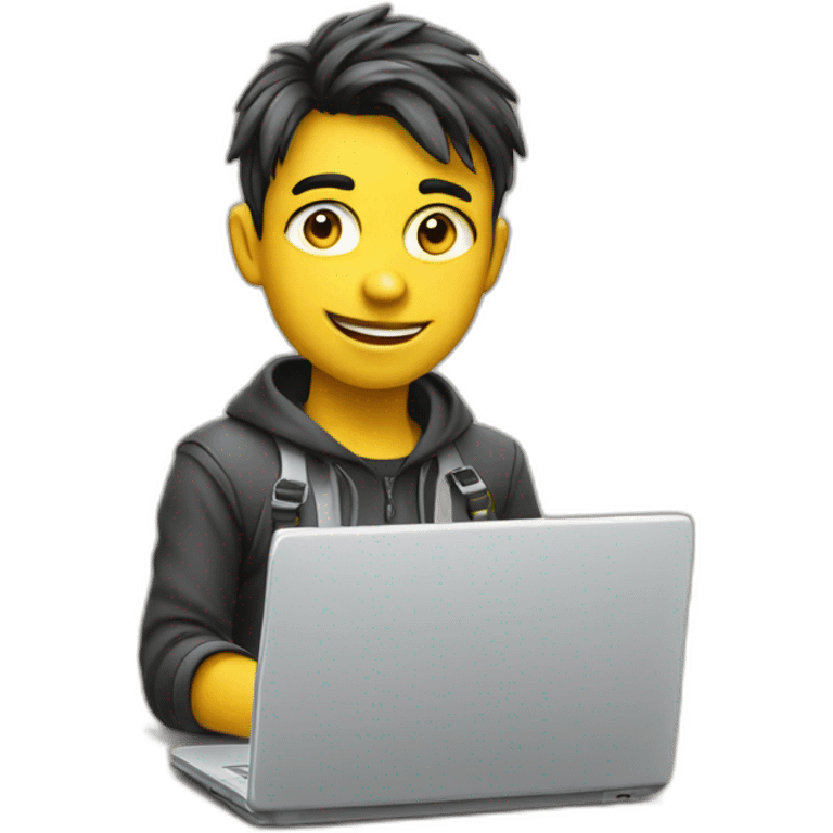 junior apprentice student with yellow skin and laptop emoji