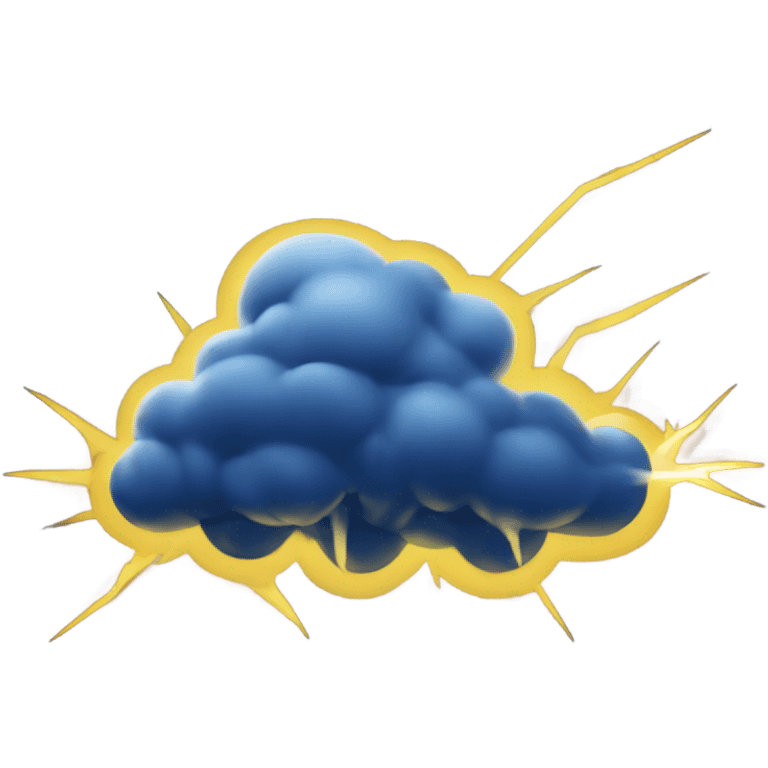 lightning from a dark blue cloud emoji