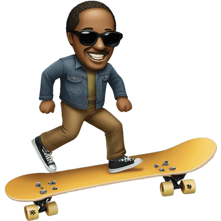 Stevie wonder on a skateboard emoji