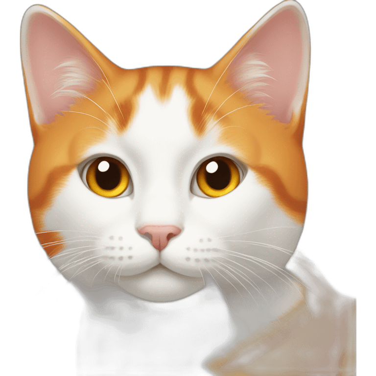 Orange and white cat emoji