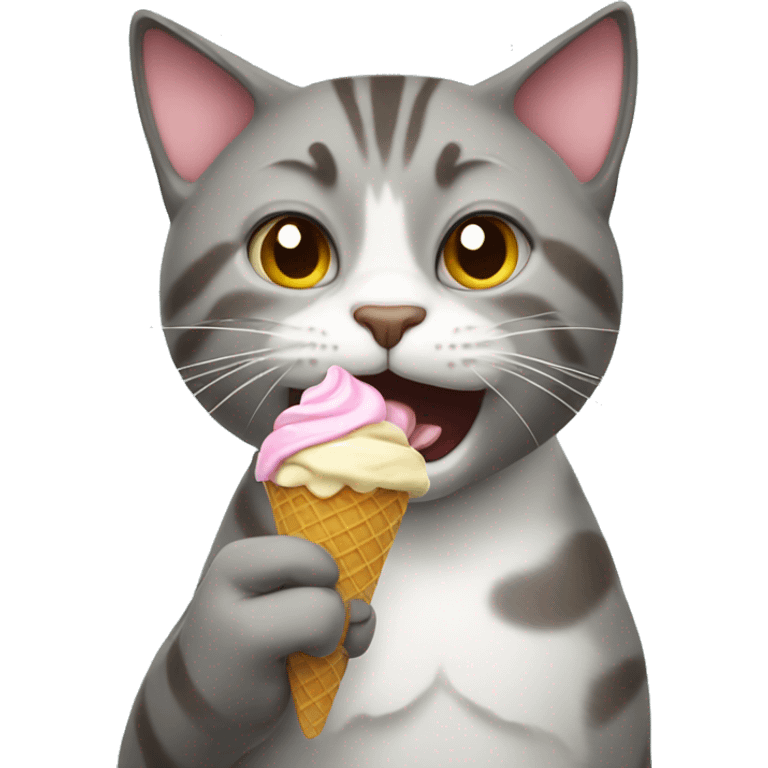 Cat eating ice cream  emoji