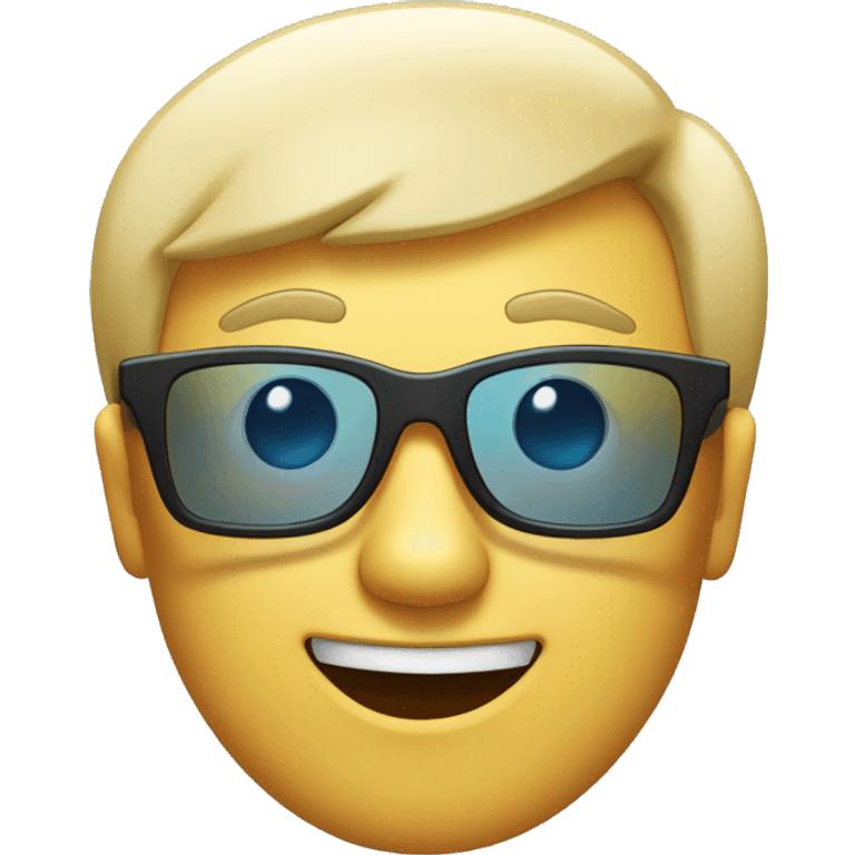 Face of a guy wearing 3D Glasses excited while watching a movie emoji