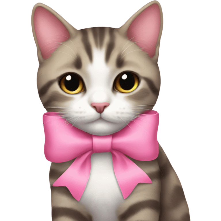 cute pink bow on a cat emoji