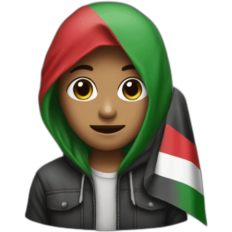 I can't wearing hoodie with palestinian flag emoji