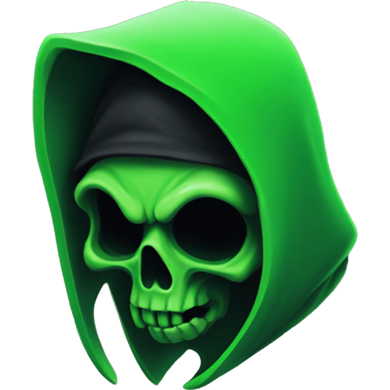 Neon green grim reaper emoji