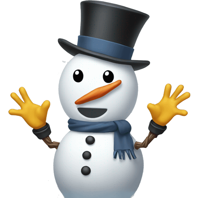 snowman with lightning bolt hands emoji