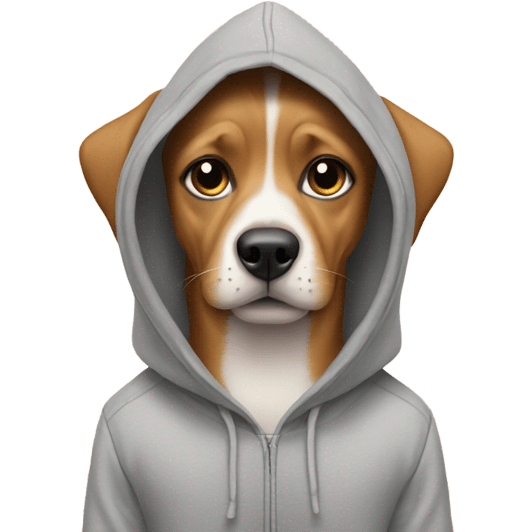 Dog wearing a hoodie emoji