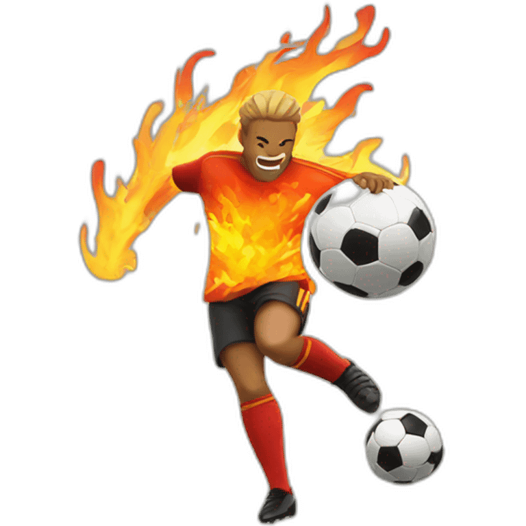 Soccer fire shoot emoji