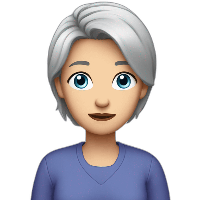 Mother worried dark-purple-shirt blue-eyes grey-short-hair middled-aged White emoji