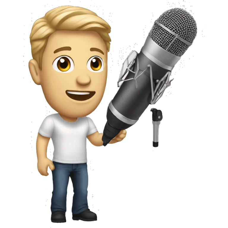 singer white man with microfone emoji