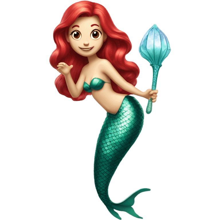 ariel mermaid with dinglehopper emoji