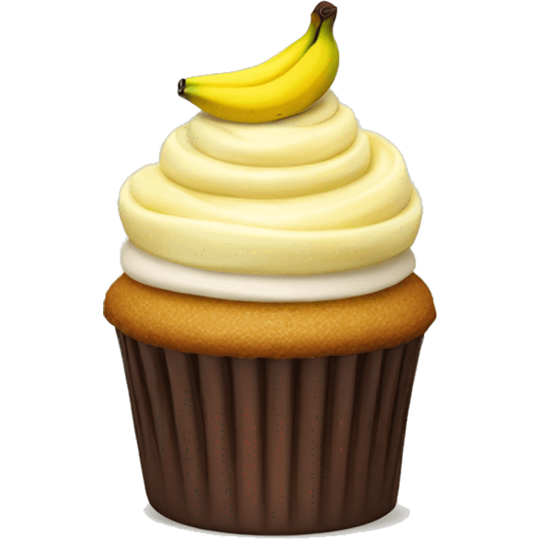 Banana pudding cupcake emoji