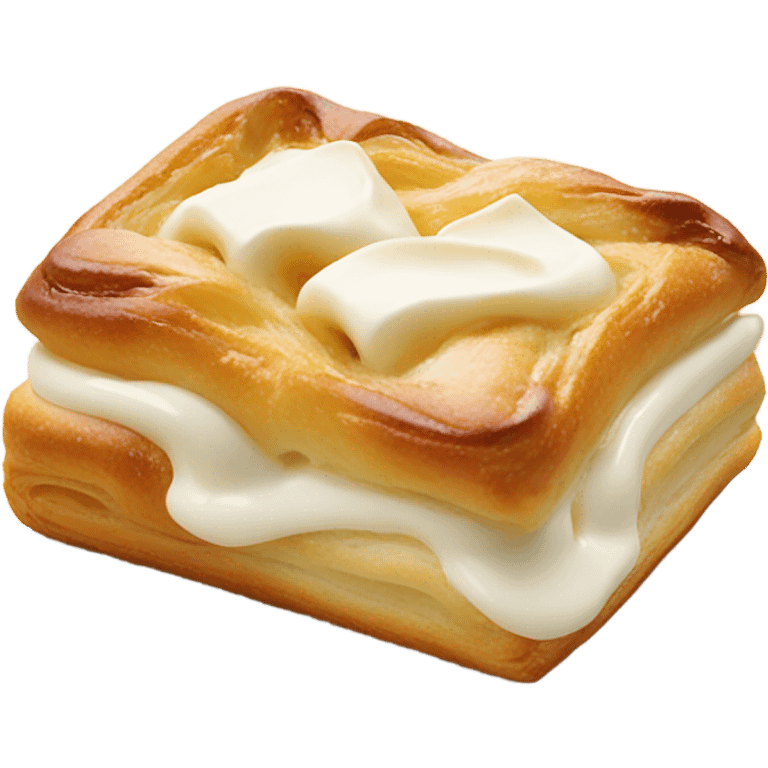 Rectangular danish with cream cheese dollop on top in the middle emoji