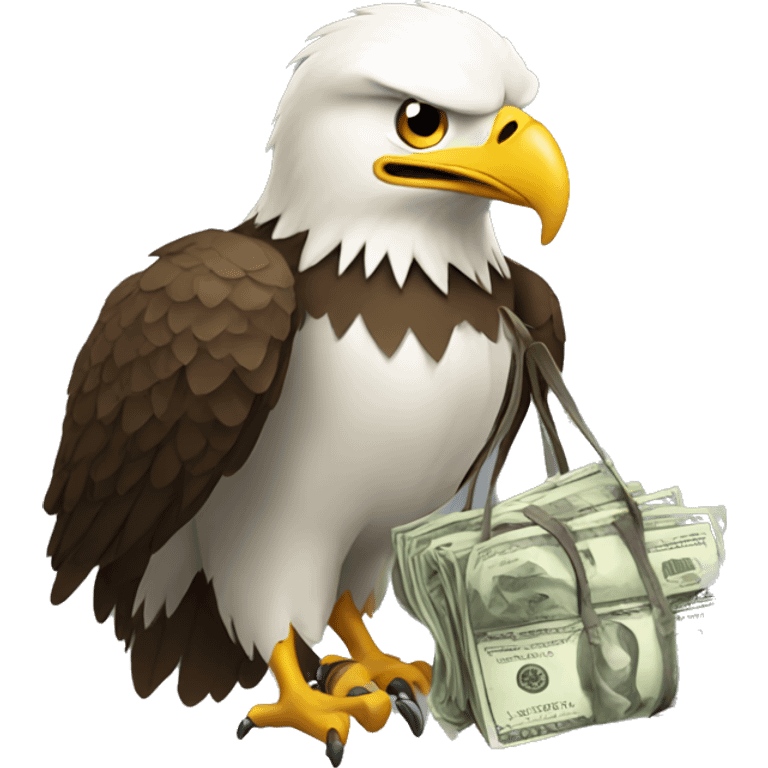 Eagle with bag of money emoji