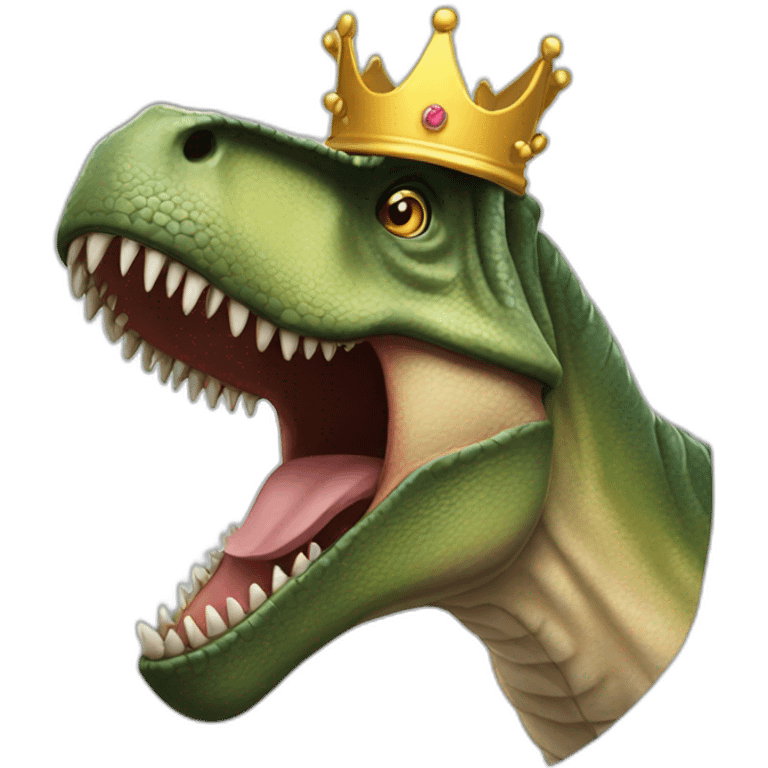 t-rex with crown emoji