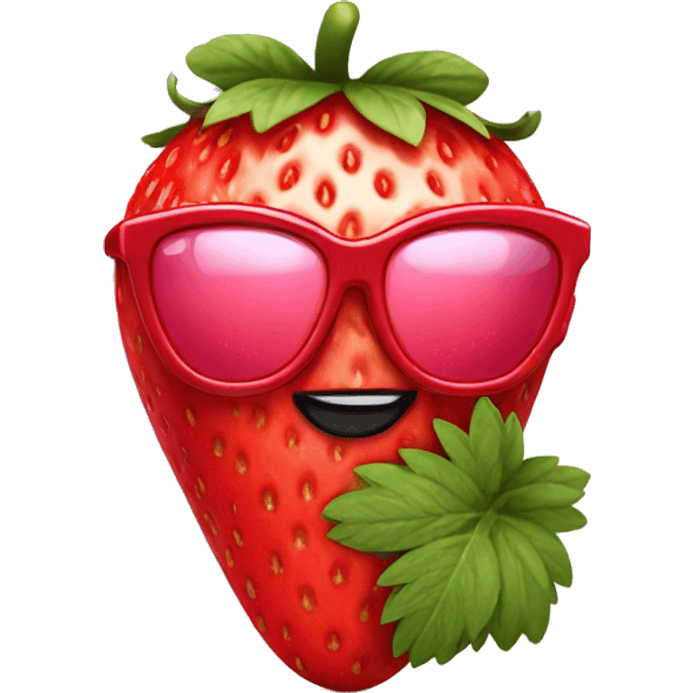 Strawberry with sunglasses emoji