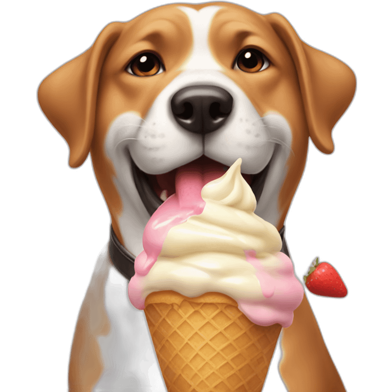 Dog licking ice cream emoji