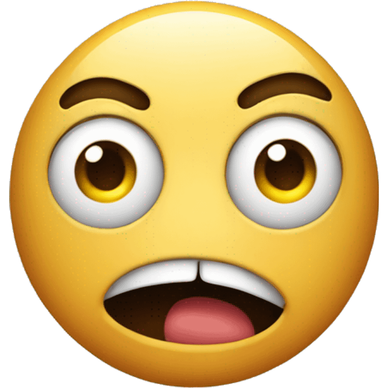 Emoji Staring in shock with mouth closed and wide open eyes looking terrified emoji