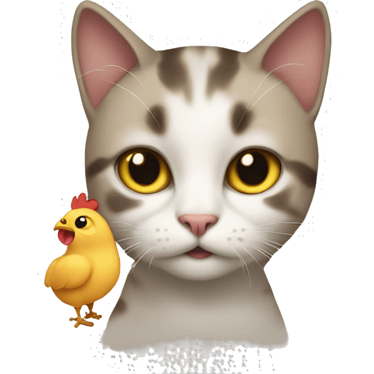 Cat with chicken  emoji