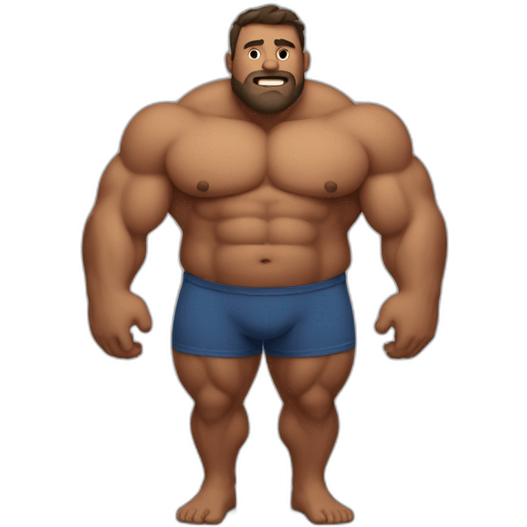 A muscular man with a big belly emoji