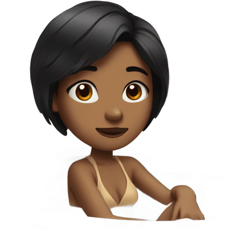 GIRL WITH BLACK HAIR IN HOT TUB emoji