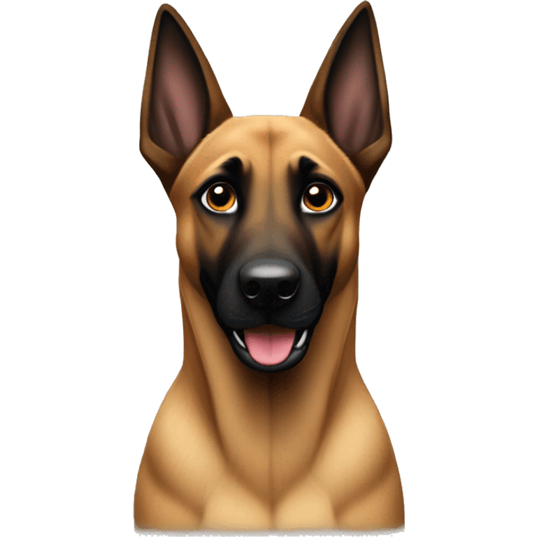 belgian malinois with one floppy right ear with dark ears emoji