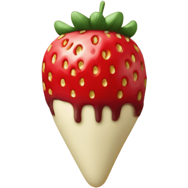 Strawberry dipped in white chocolate  emoji