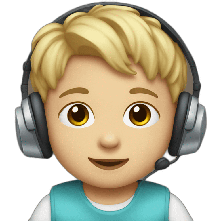 baby boy with headset emoji