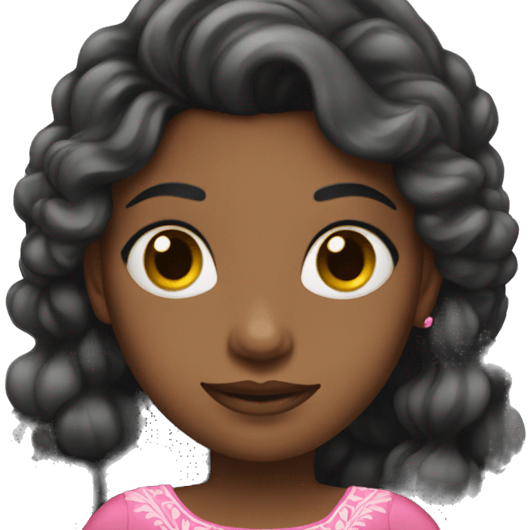 black princess with pink dress emoji