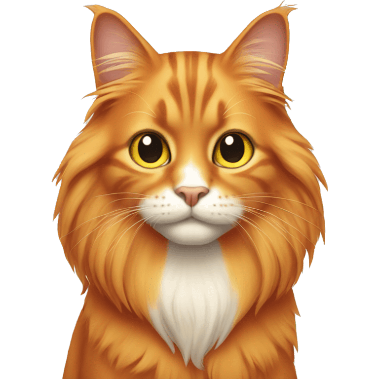 Long hair orange cat  emoji