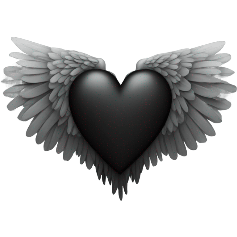 Black heart with wings emoji