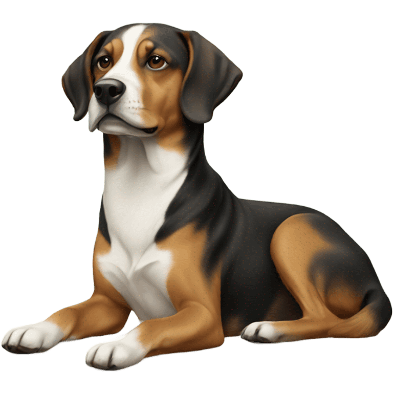 realistic dog relaxing indoors emoji