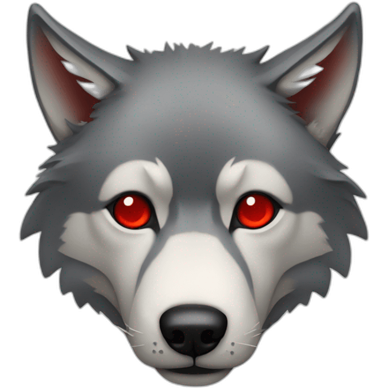 Wolf with red nose emoji